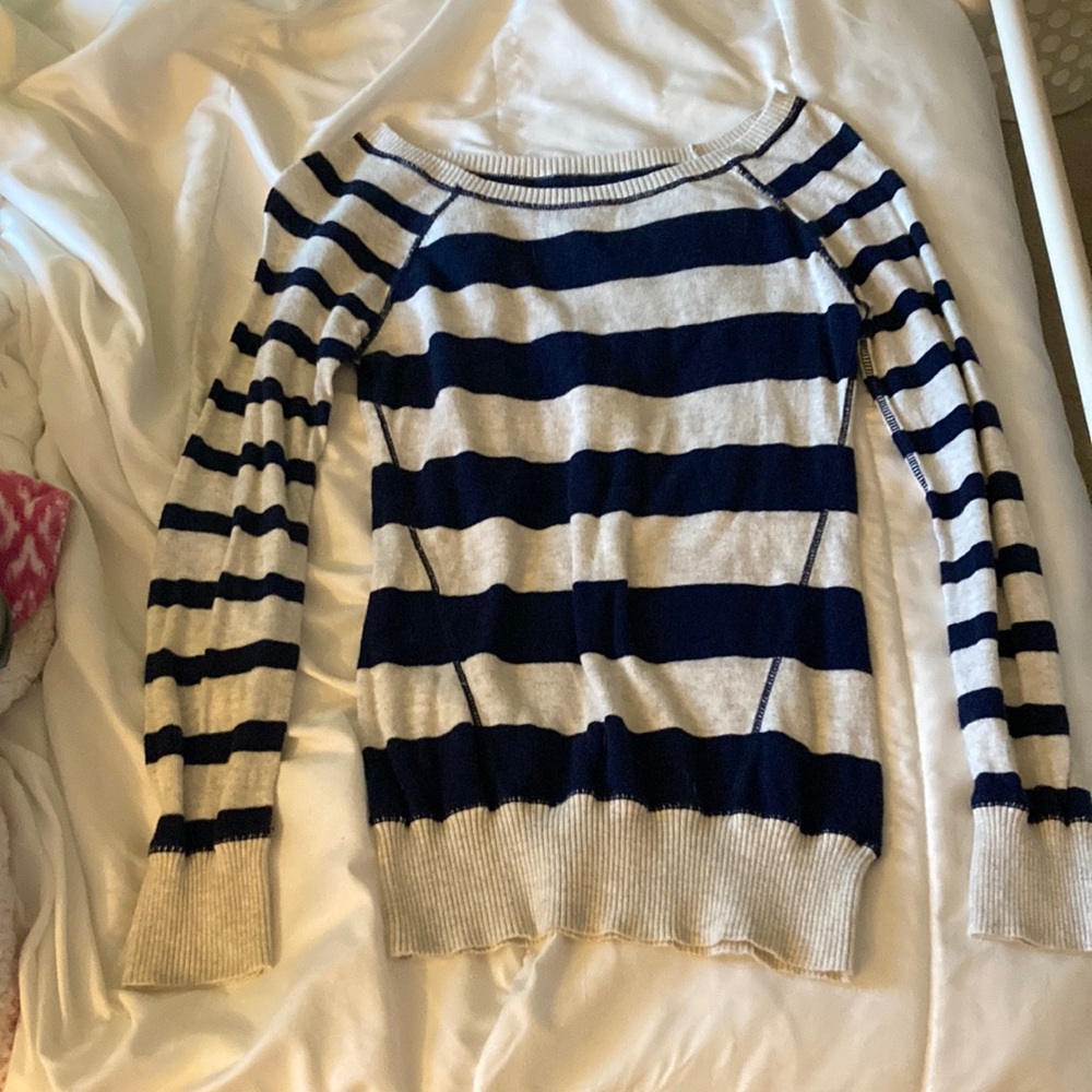 SO Navy Blue & Grey Striped Sweater